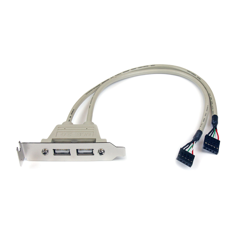 StarTech USBPLATELP 2 Port USB A Female Low Profile Slot Plate Adapter 
